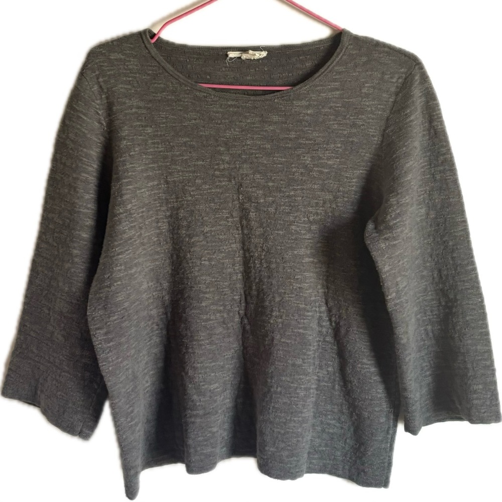 EILEEN FISHER Organic Linen Organic Cotton Blend Pullover Sweater